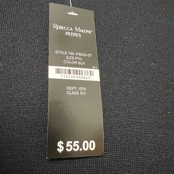 NWT Petite XL Sweater with Scarf Black White - Picture 2 of 5